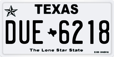 TX license plate DUE6218
