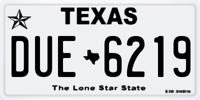 TX license plate DUE6219