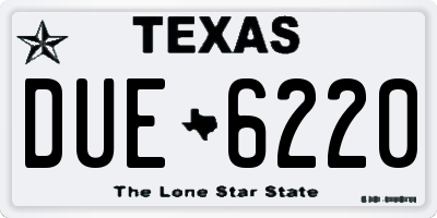 TX license plate DUE6220