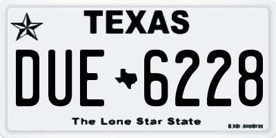 TX license plate DUE6228
