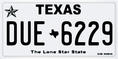 TX license plate DUE6229