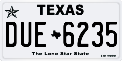 TX license plate DUE6235
