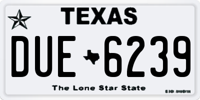 TX license plate DUE6239