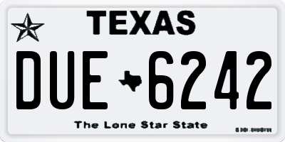 TX license plate DUE6242