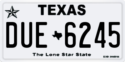 TX license plate DUE6245