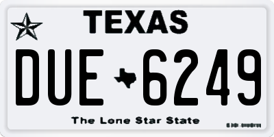 TX license plate DUE6249