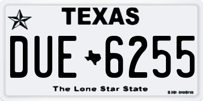TX license plate DUE6255