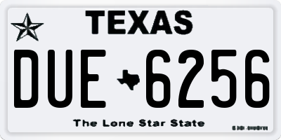 TX license plate DUE6256