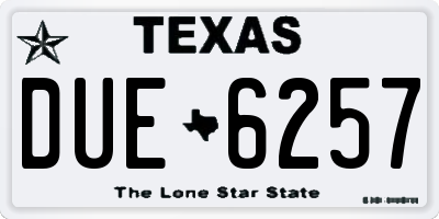TX license plate DUE6257