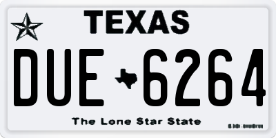TX license plate DUE6264