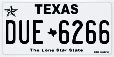 TX license plate DUE6266