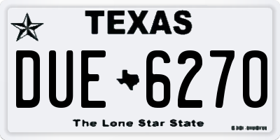 TX license plate DUE6270