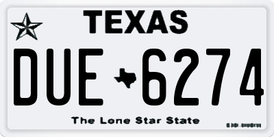 TX license plate DUE6274