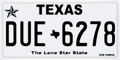 TX license plate DUE6278