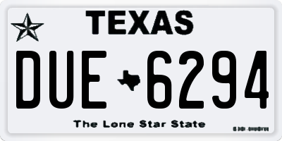 TX license plate DUE6294