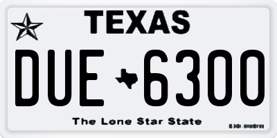 TX license plate DUE6300