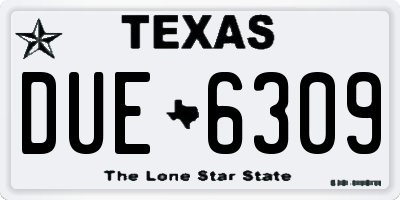 TX license plate DUE6309