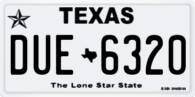 TX license plate DUE6320