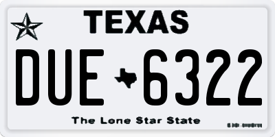 TX license plate DUE6322
