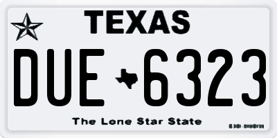 TX license plate DUE6323