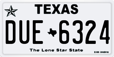 TX license plate DUE6324