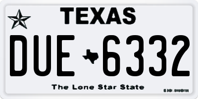 TX license plate DUE6332