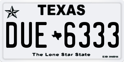 TX license plate DUE6333