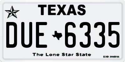 TX license plate DUE6335