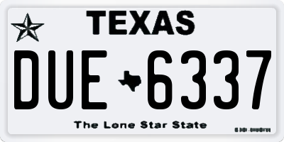 TX license plate DUE6337