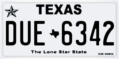 TX license plate DUE6342