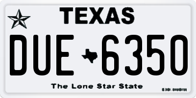 TX license plate DUE6350