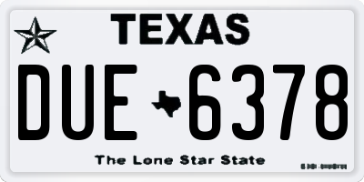 TX license plate DUE6378