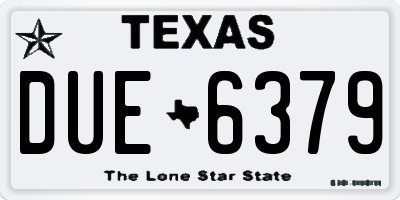 TX license plate DUE6379