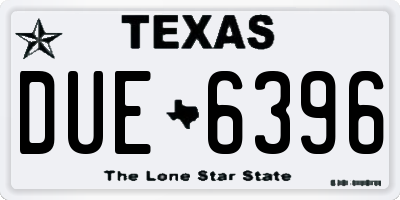TX license plate DUE6396