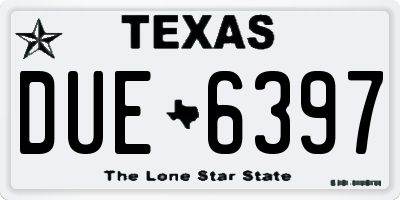 TX license plate DUE6397