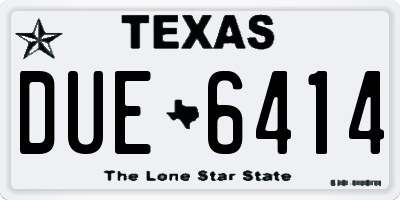 TX license plate DUE6414