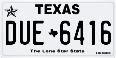 TX license plate DUE6416