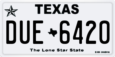 TX license plate DUE6420