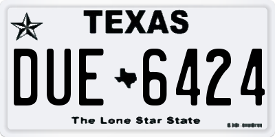 TX license plate DUE6424