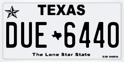 TX license plate DUE6440