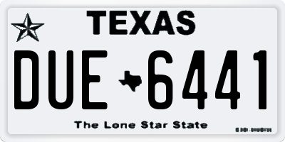 TX license plate DUE6441