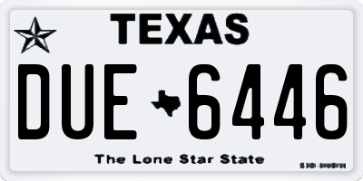 TX license plate DUE6446