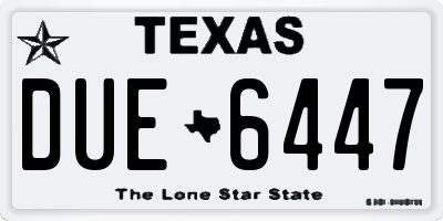 TX license plate DUE6447