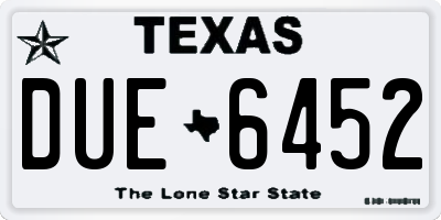 TX license plate DUE6452