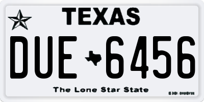 TX license plate DUE6456