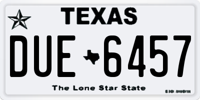 TX license plate DUE6457