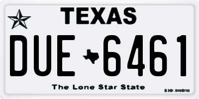 TX license plate DUE6461
