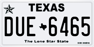 TX license plate DUE6465