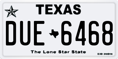 TX license plate DUE6468