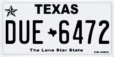 TX license plate DUE6472